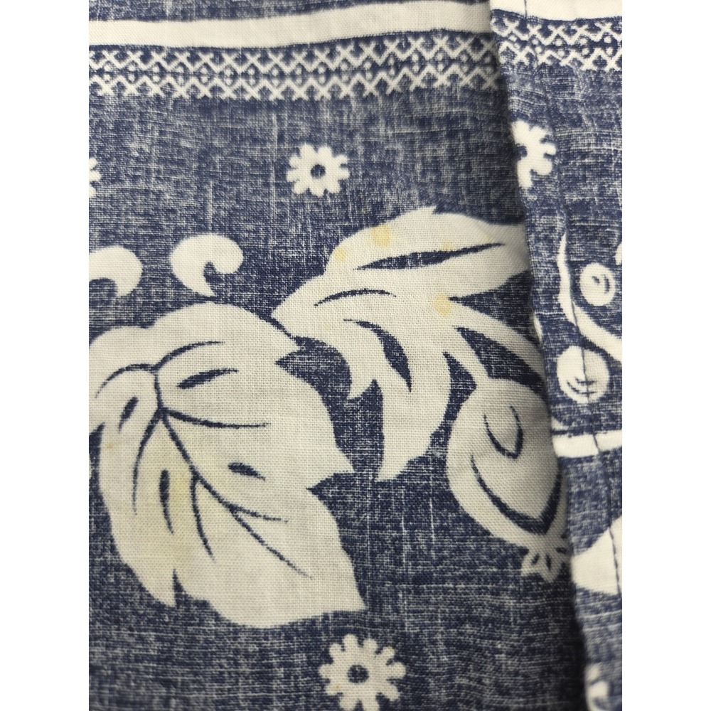 Tommy Hilfiger Shirt Mens Large Blue White Floral Hawaiian Button Up - Picture 4 of 7